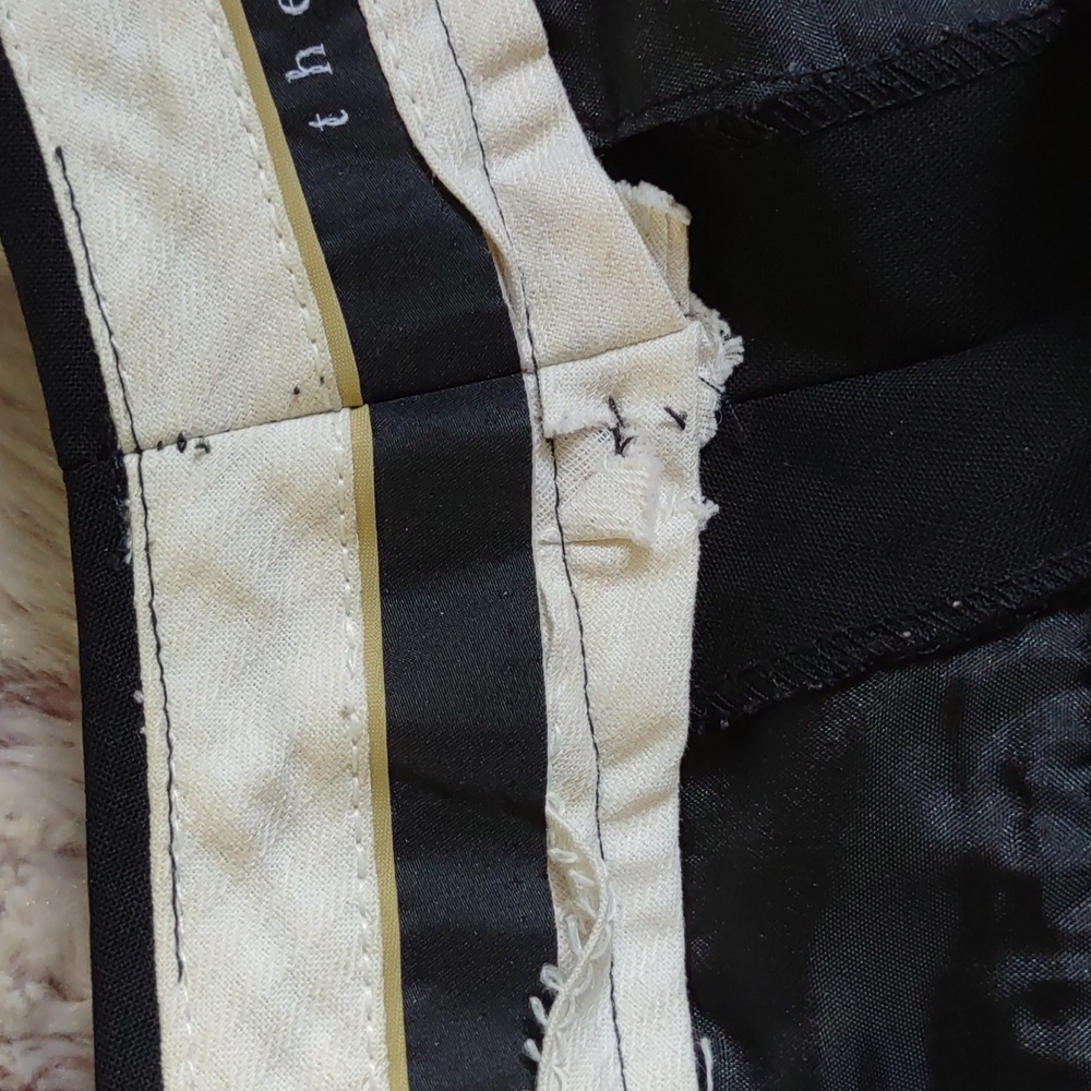 Theory Black Wool Blend 4 Pocket Wide Leg Zipper Closure Dress Trouser Size 4 - Picture 4 of 13